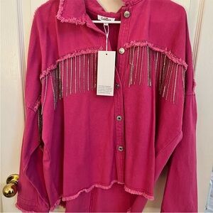 Pink Fringe Rhinestone jacket